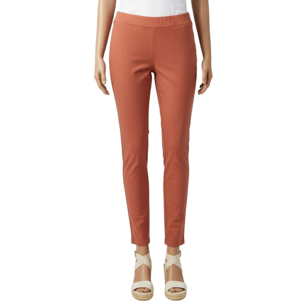 Popana Pull On Skinny Pants Womens XL Salmon Coral Boho Stretch Made in USA